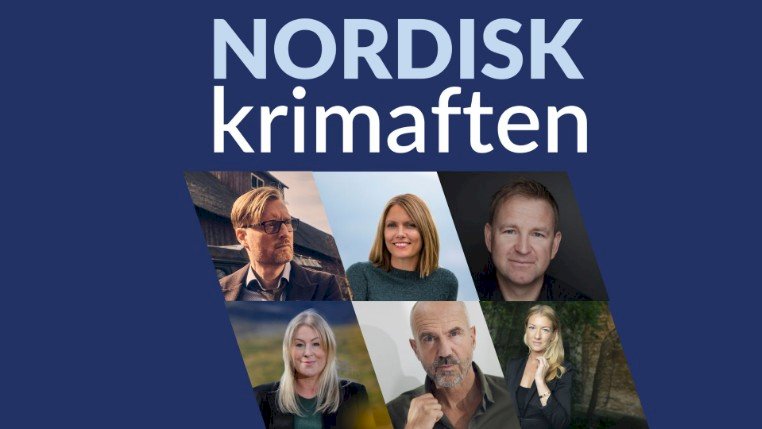 Bilde: Bildecollage av Nordisk krimaftens forfattergjester.