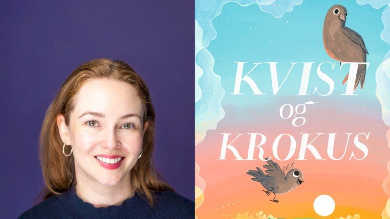 Bilde: Anne Vålaug og boken Kvist og Krokus